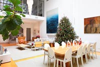 Christmas tree in open plan apartment