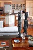 Sculptures on contemporary coffee table