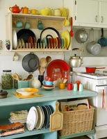 Colourful retro kitchen detail