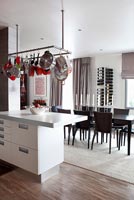Modern open plan kitchen and dining room

