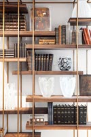 Modern wooden bookshelves
