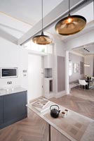 Modern open plan kitchen and entrance hall