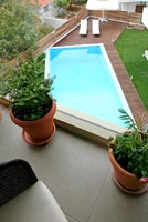 View of swimming pool from balcony