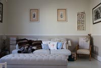 Grey sofa and ottoman