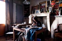 Miss Clara working in her studio
