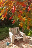 Wooden garden chair made from pallets