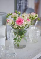 Pink Roses in glass jug