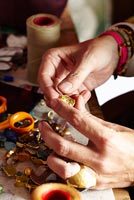 Jewellery designer Pippa Small working in her studio