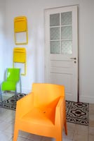Modern orange plastic chair 