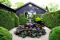 Formal garden with water feature