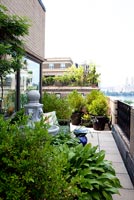 Roof garden with city view