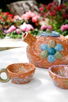 Colourful tea set