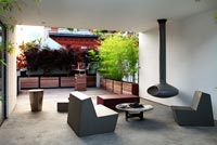 Contemporary covered patio area