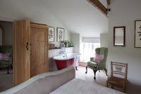 Country bedroom with bath