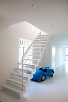 Contemporary white staircase