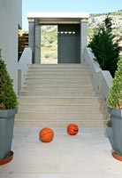 Steps up to garden entrance 