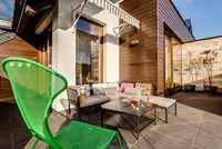Colourful modern patio