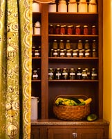 Wooden kitchen shelves