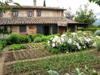 Stone farmhouse and vegetable garden