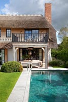 Country house and garden with pool
