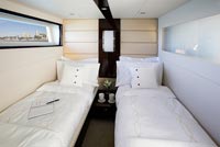 Bedroom on luxury yacht