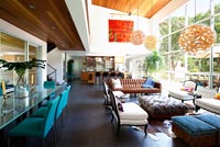 Contemporary open plan living and dining rooms