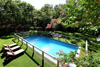Contemporary garden and swimming pool