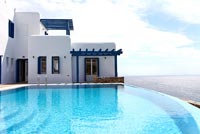 Traditional greek house and swimming pool