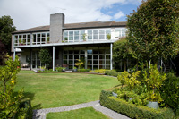 Modern house and lawned garden