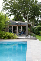 Garden with swimming pool and summerhouse