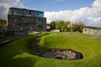 Contemporary garden with sunken patio area