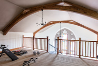 Home gym in converted church