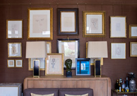 Display of framed drawings