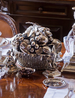 Silver table decorations