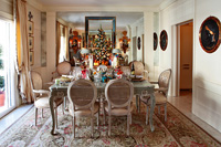 Classic dining room decorated for christmas