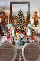 Classic dining table decorated for christmas