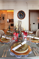 Classic dining table decorated for christmas