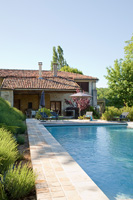 Classic garden with swimming pool