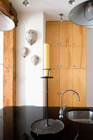 Giant candlestick on kitchen worktop