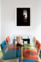 Colourful dining table and chairs