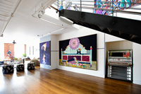 Modern art display in open plan apartment