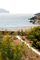 Path leading to deserted beach, Serifos, Greece