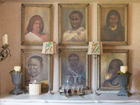 Vintage sideboard and african paintings