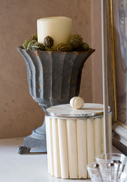 VIntage ice bucket and urn shaped candle holder