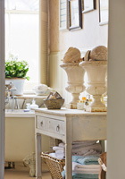 Bathroom with vintage furniture and accessories
