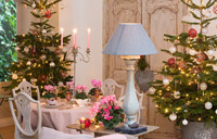 Dining room decorated for christmas