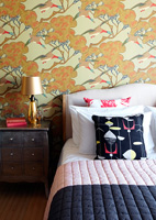 Retro patterns used in bedroom