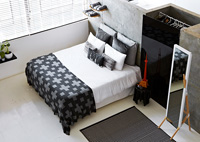 Contemporary bedroom from above