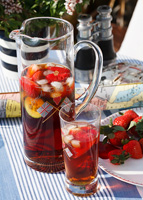 Summer drinks on garden table