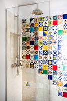 Colourful bathroom tiles